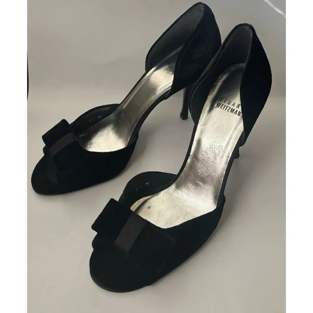 Stuart Weitzman Black Velvet D'Orsay Pumps Size 8.5